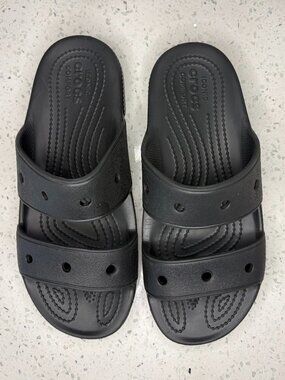 Crocs Classic Two-Strap Sandals, Black, size M6 / W8